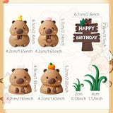 Capybara Cake Toppers Mini Blowfish Party Supplies for Capybara Birthday & Baby Shower