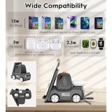 Forklift Wireless Charging Station With Bluetooth Speaker, 4 In 1 Wireless Fast Charger Multiple Devices, Compatible With Iphone16 15 14 13 Pro Max Series, Apple Iwatch, Airpods, Android Phones