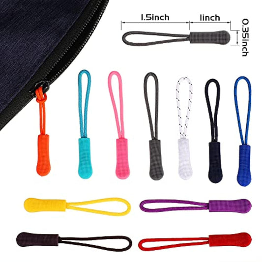 50 Pieces Zipper Pulls, 25 Colors Zipper Tags Strong Nylon Cord, Zippe