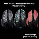 Grip Tape For Razer Basilisk X Hyperspeed, Basilisk Ultimate & V2 - Anti-Slip,Enhanced Control, Suck Sweat,Soft Leather,Improves Fps Gaming Grip [Pre-Cut] Black Purple 0.5Mm