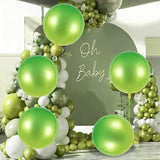 6pc 22-Inch Metallic Gradient Green Sphere Balloons Large Foil Party Decor