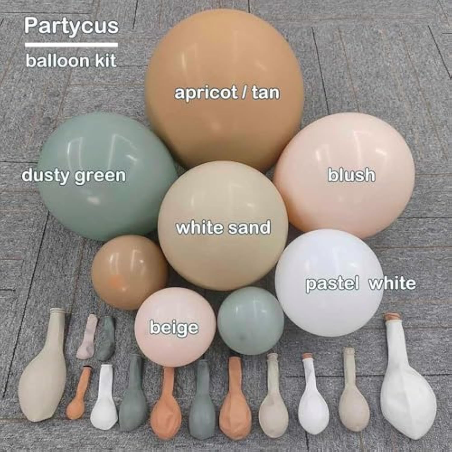 Dusty Green Nude Balloon Garland Double Stuffed Blush Brown Cream Sand White Neutral Matte Balloon Arch Kit For Baby Shower Wedding Birthday Gender Reveal Party Decoration