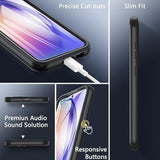 S23 Fe Phone Case, For Samsung Galaxy S23 Fe Case With Built-In Screen Protector,Dual Layer Military-Grade Protection Full Body Silicone Cover Slim Anti-Slip Galaxy S23 Fe Phone Case 5G,Black