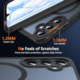 Magnetic Case Compatible With Gabb Phone 4 Pro,Military Grade Shockproof With Tempered Glass Screen Protector Translucent Matte Protective Case Cover For Boys Girls-Black