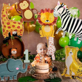 6 Pack Safari Animal Foil Balloons Jungle Zoo Theme Birthday Party Decorations