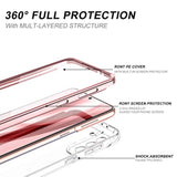 For Samsung Galaxy S21+ Plus Clear Case 6.7" (Only), [Built-In Screen Protector] Full Body Protective Hard Shell+Soft Tpu Phone Case For Samsung S21 Plus -(Rose Gold Edge)