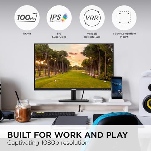 Vs2747-H 27 Inch 1080P Ips Monitor With 100Hz, Variable Refresh Rate, Thin Bezels, Eye Care, Hdmi, Vga