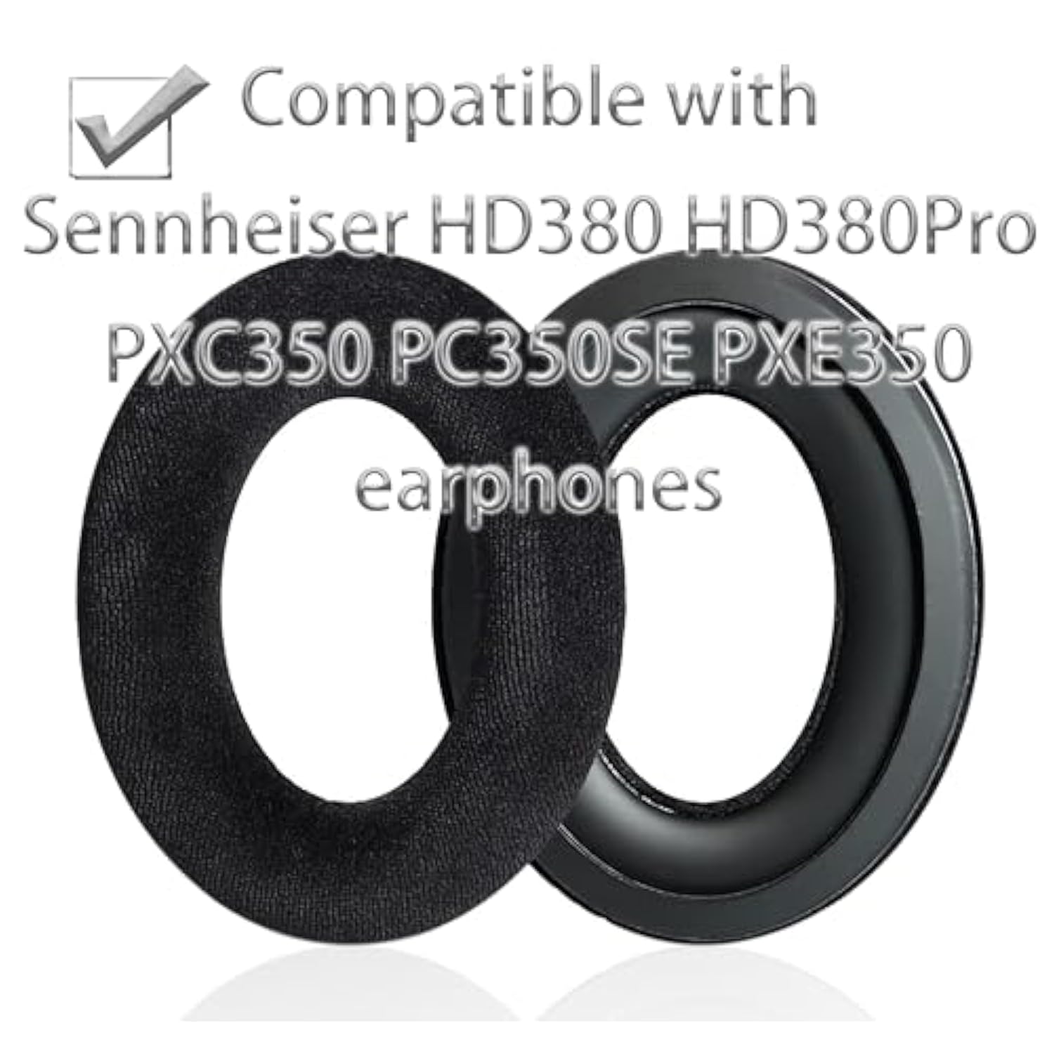 Hd380 Replacement Ear Pads Compatible With Sennheiser Hd380 Hd380Pro Pxc350 Pc350Se Headphones, Earpads Cushions With Soft Flannel And Memory Foam (Black/Flannel)