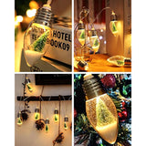 2Pcs Christmas Snow Globe String Lights Indoor Decorations 6.6 Ft Battery Operated Powered String Lights For Christmas T