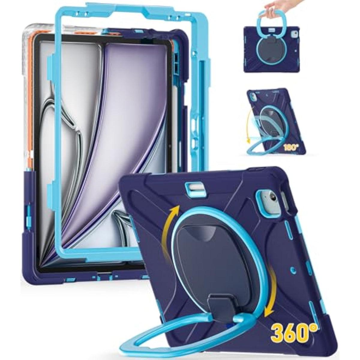 Ipad Pro 12.9 Case 2022/2021/2020/2018: Heavy Duty Shockproof Cover For Ipad P