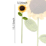Crochet Flowers Handmade Knitted Sunflower Artificial Single Flower Bouquet Gift For Birthday Wedding Party Accessories For Women Girls Graduation Ceremony Sunflower Decor Home Office Decorations 1Pcs