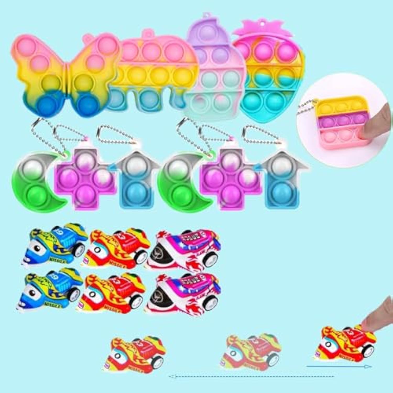 128-piece kids party favor toy set for classroom prizes and goodie bags