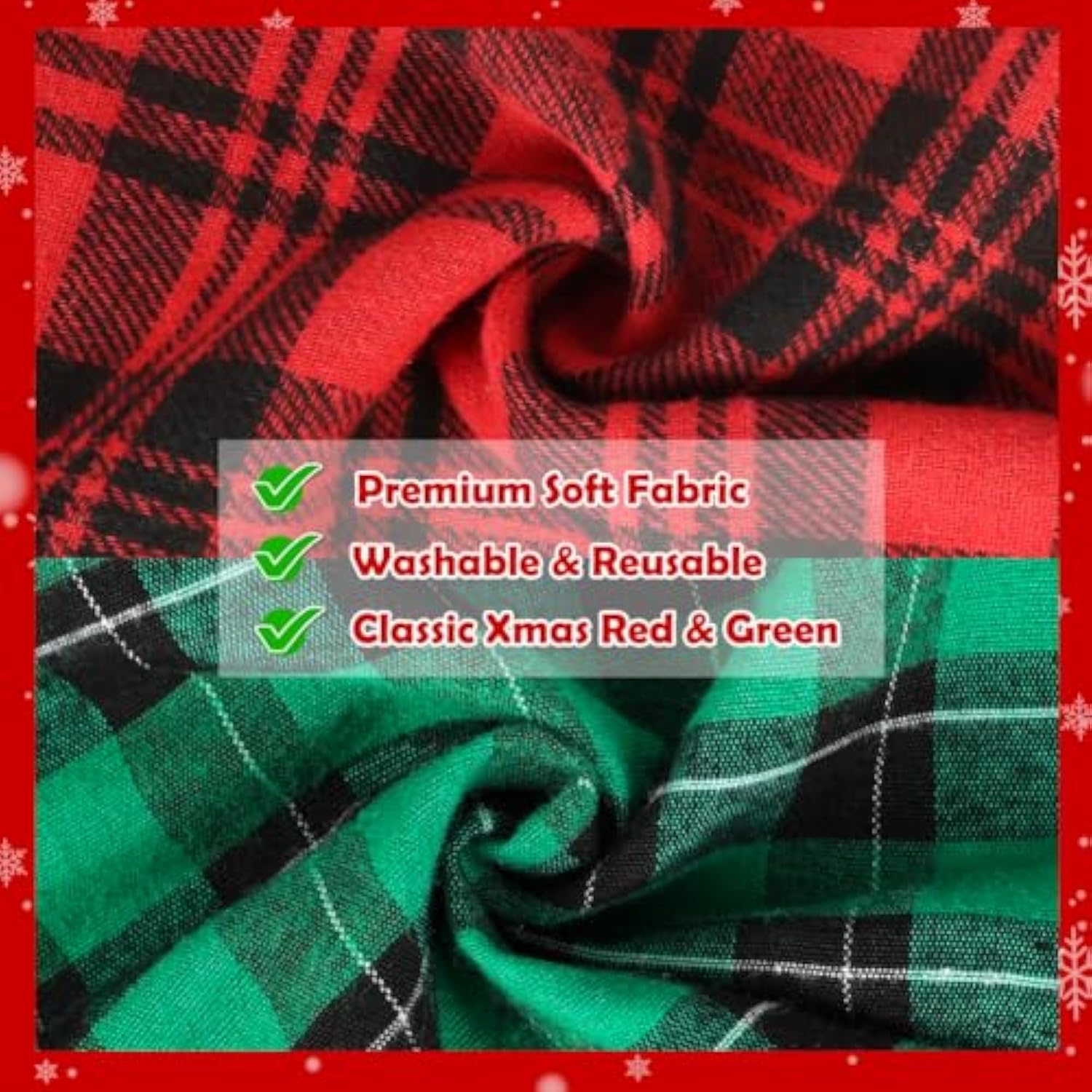 Big Fabric Christmas Gift Bags 20X15 15X12Inch, 6Pcs Cotton Gift Wrapping Sacks Cloth Pouches For Xmas Presents Party Favor