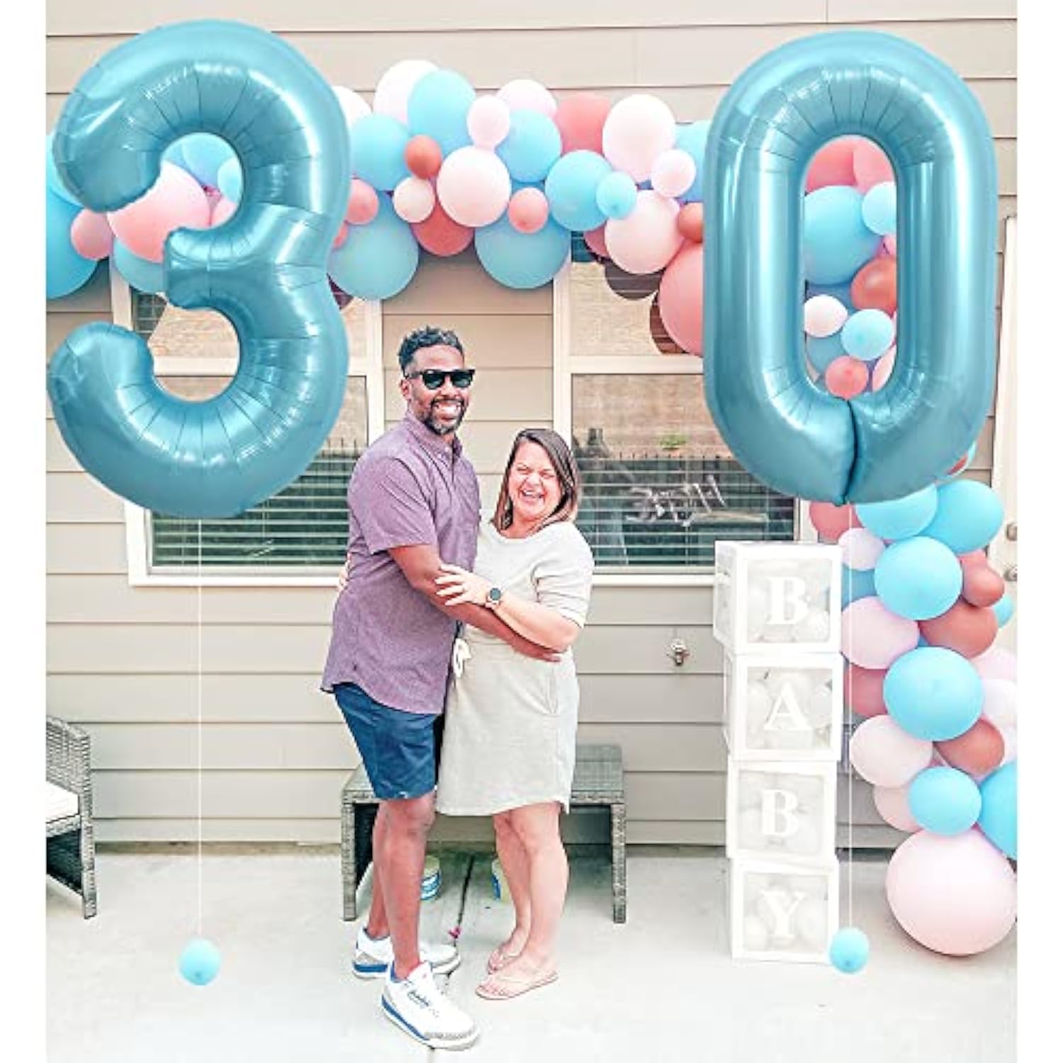 40in Light Blue Number 3 Foil Balloon Pastel Birthday Party Decor