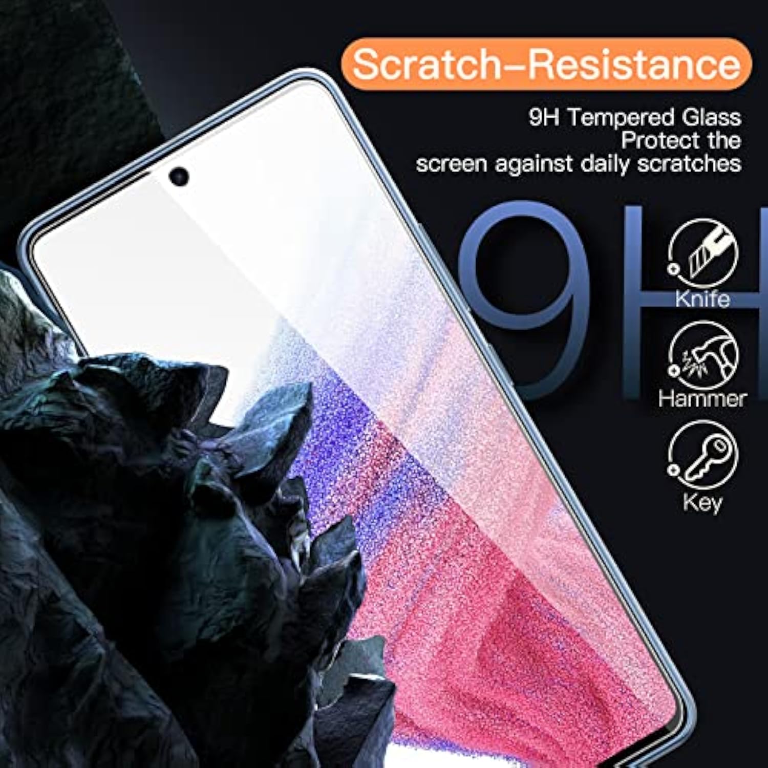 JETech Screen Protector for Samsung Galaxy A53 5G / A52 / A52 5G / A52s 5G, 9H Tempered Glass Film, Anti-Scratch, HD Clear, 3-Pack