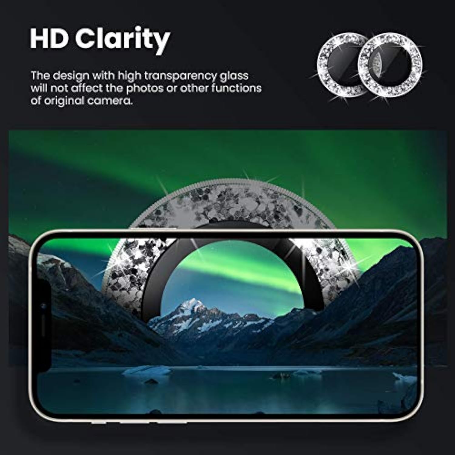 Compatible With Iphone 12 / Iphone 12 Mini Camera Lens Protector, 9H Tempered Glass Camera Cover Screen Protector For Iphone12 Mini 5.4 Inch / Iphone12 6.1 Inch 2020 (Diamond)