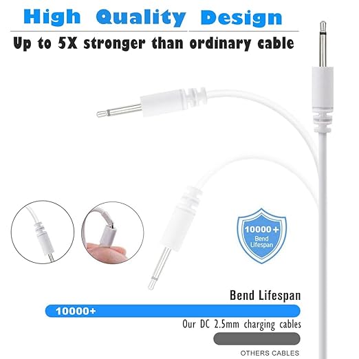 2 Pack 2.7FT USB to DC 2.5mm Charging Cable Replacement Power Cord Adapter