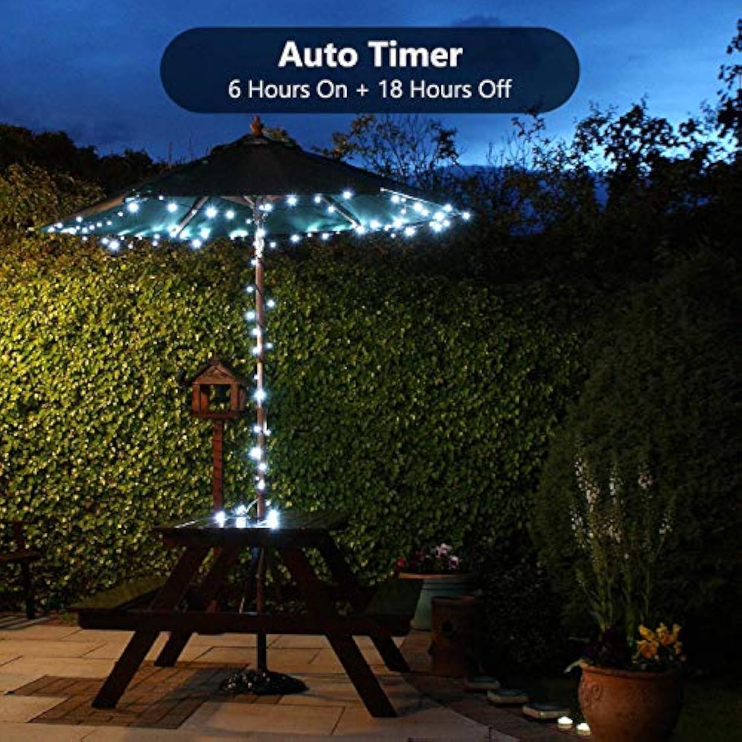 White Christmas Lights, 2 Pack 17.94Ft 50 Led Battery Christmas String Lights With Timer, 8 Modes Christmas Tree Lights