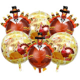 Happy Thanksgiving Balloons Set 6Pcs Turkey Foil Balloons for Indoor Party Decor