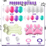 164 Pcs Dog Paw Printed Balloons Garland Arch Kit Cartoon Latex Bone And Pink Paw Aluminum Foil Balloons For Puppy Themed Birthday Party Decorations