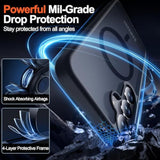 For Samsung Galaxy S25 Case With Magnetic,[Compatible With Magsafe][15Ft Dropproof][2*Screen Protector] Translucent Matte Anti-Slip Back Slim Shockproof Case For S25,6.2"-Black