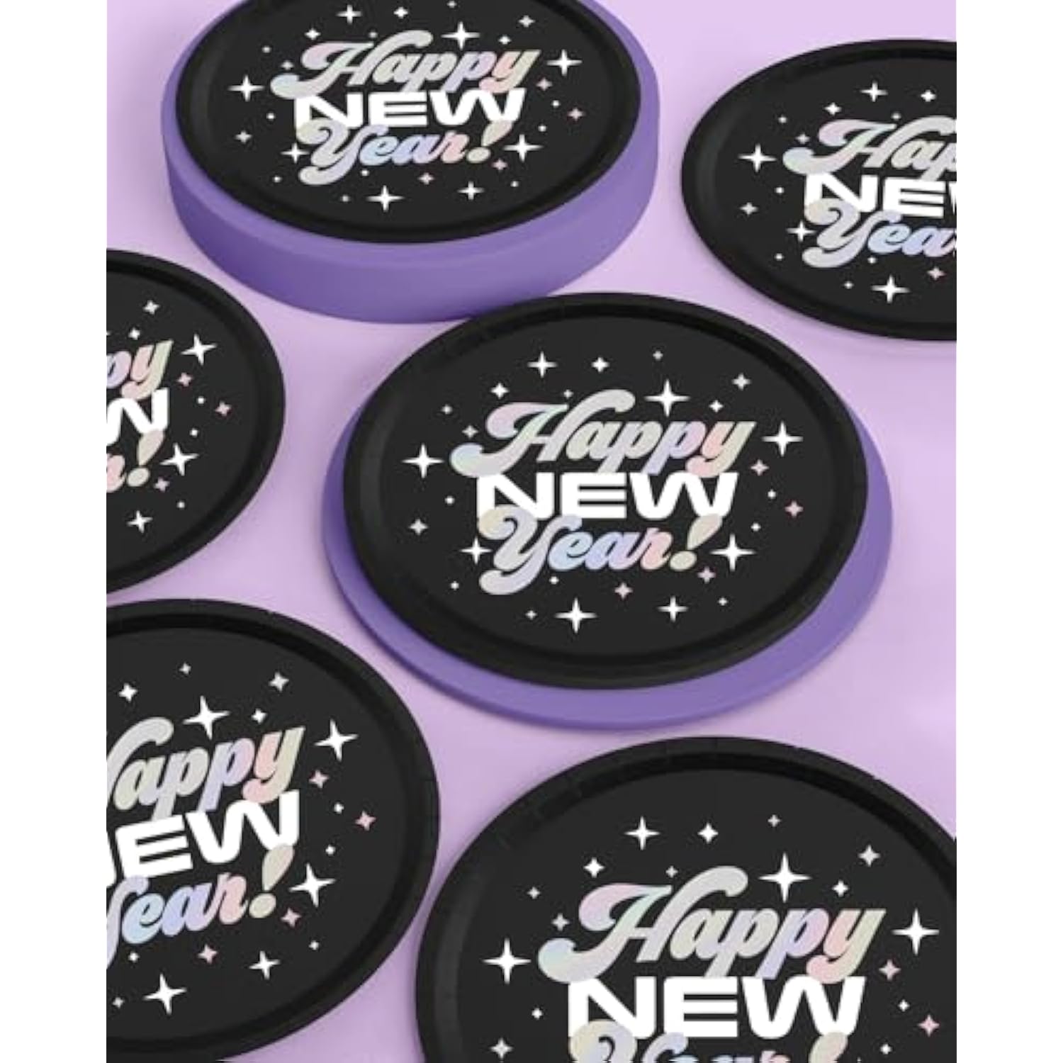25-Pack 9-Inch New Year 2024 Disposable Plates for NYE Party Decor