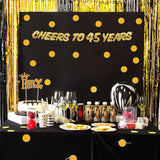 Cheers To 45 Years Gold Glitter Banner - 45Th Birthday And Anniversary Party Decorations
