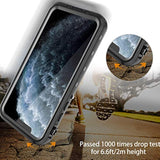 Iphone 11 Pro Max Waterproof Rugged Case - Slim Design With Built-In Screen Protector, Shockproof, 6.5" (Black&Gray)