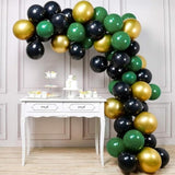 65pcs Black Gold Green Balloons 12in for Birthday Graduation & Party Decor