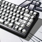 Retro Manga Pbt Keycaps, Black White Japanese Anime Keycap, 141 Keys Custom Cherry Profile Key Caps Set, Dye Sub Gaming Keycap For 60% 65% 75% 95% Mechanical Keyboard Cherry Mx Gateron Switches