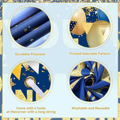 We Appreciate You Banner Thank You Banner Decorations Thank You for All You Do Backdrop for Teacher Employee Staff Doctors Nurse Poaster Volunteer Appreciation Week Party Decor - Blue Gold