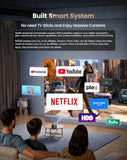 Smart Mini Projector With Wifi And Bluetoothcompatible With Netflix/Portable/4K Supporteddolby Audio,Auto Keystone & Electric Focus Outdoor Movie Projectors, Native 1080P Hd Proyector