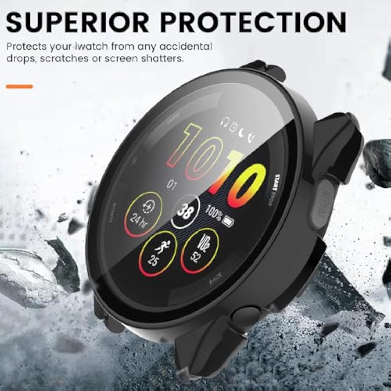 Protective Case Intended For Garmin Forerunner 165/165 Music Screen Protector Hard Pc Ultra-Thin Bumper Protector Cover Smartwatch Accessories (6Packs)