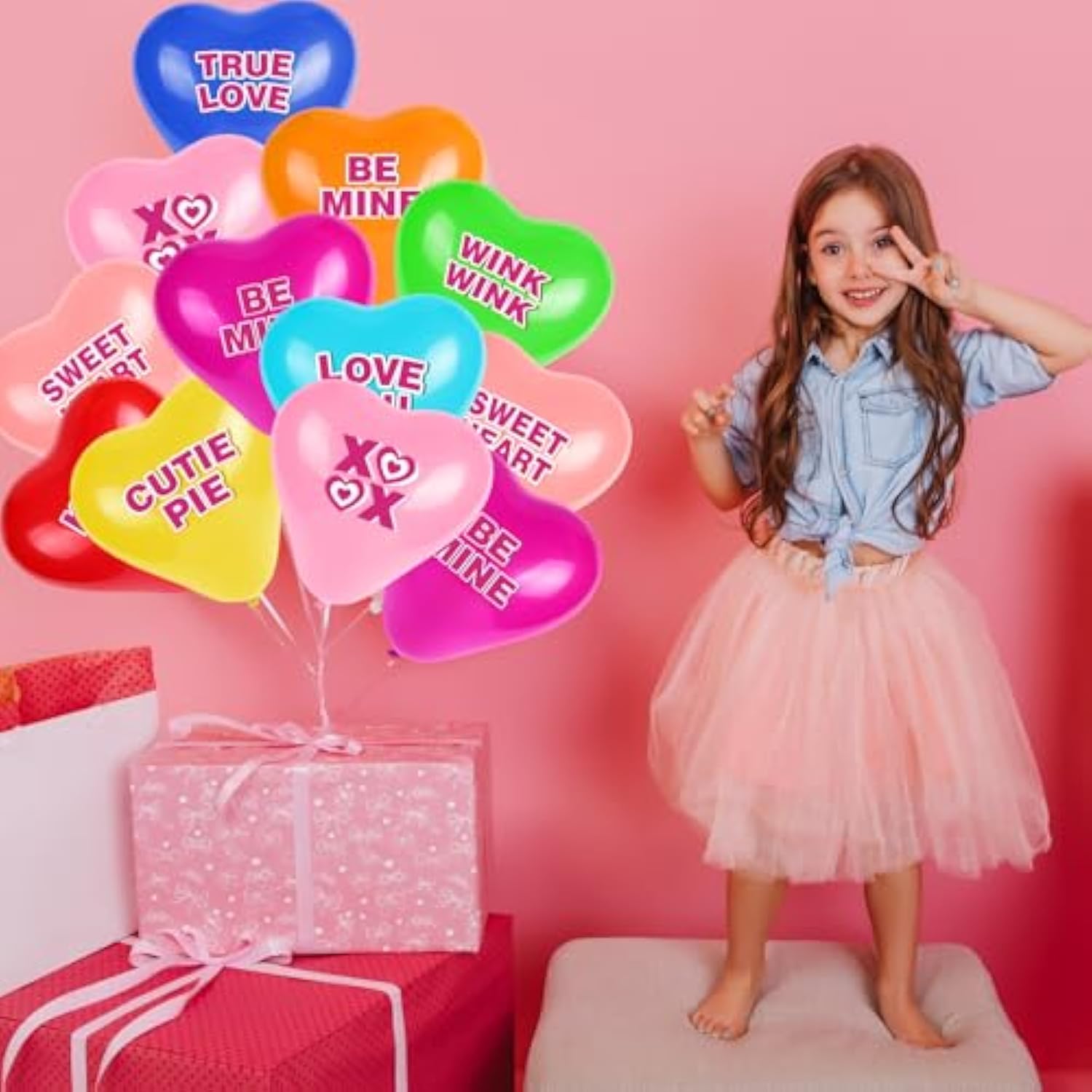 36Pcs 12 Inch Heart Shaped Valentine'S Day Balloons Candy Heart Latex Balloons Happy Valentines Day Heart Party Balloons For Engagement Anniversary Valentine'S Decorations Supplies