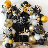 8pcs Black Silver Star Balloons Party Backdrop Decorations Photo Booth