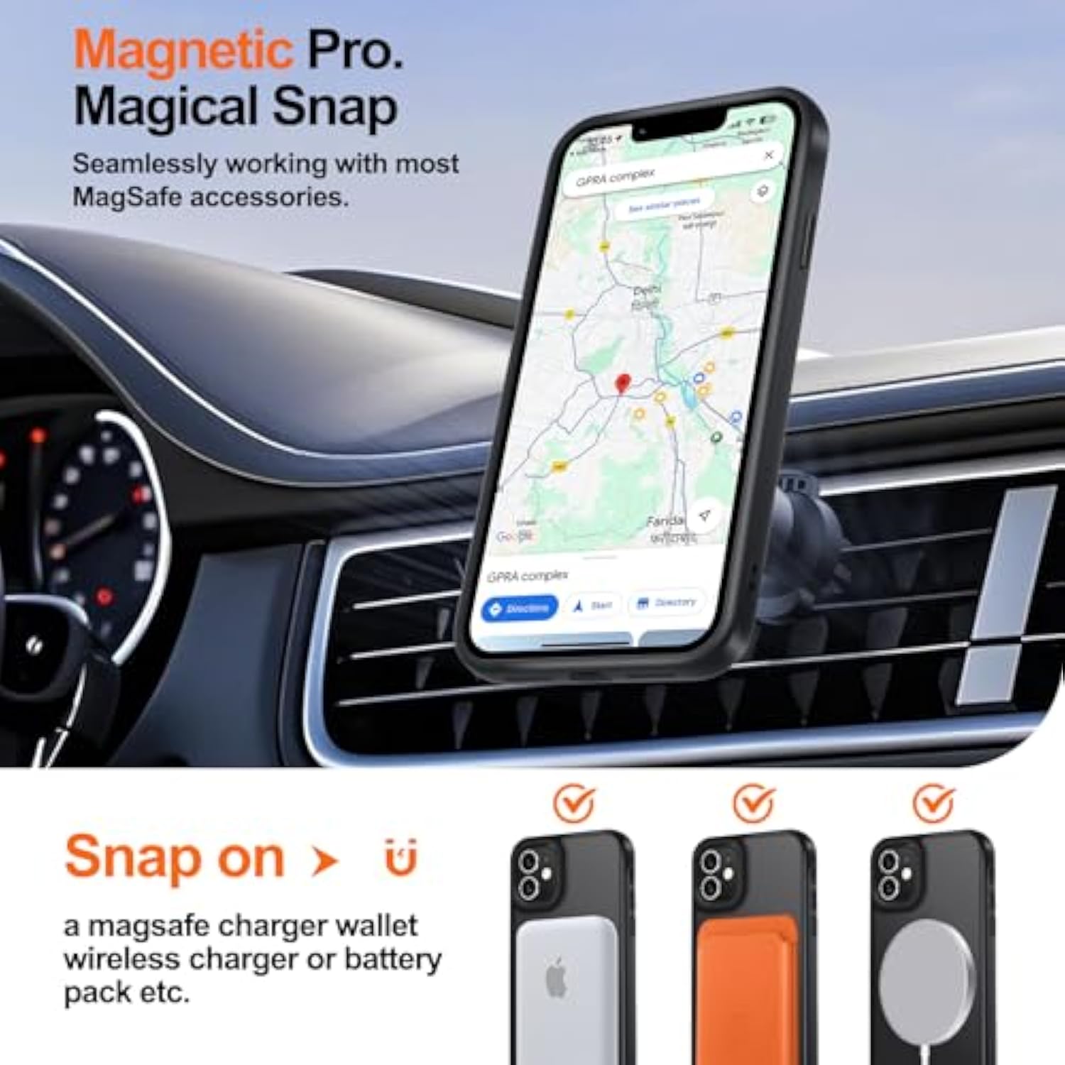 For Iphone 11 Case With 1 Screen Protector, Compatible With Magsafe, Magnetic Matte Slim Phone Cover, Translucent Frosted Back Shockproof Protection Bumper, Black