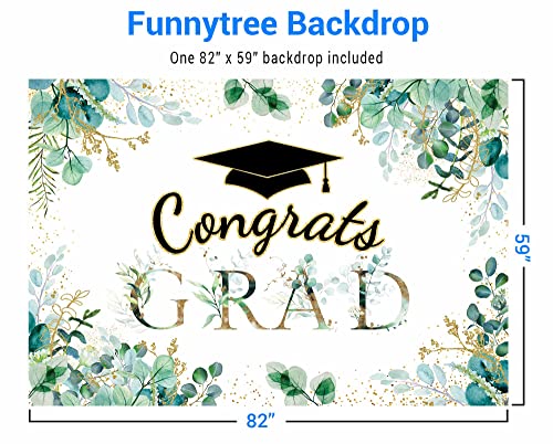 82" x 59" Greenery Graduation Backdrop Congrats Grad Class of 2026 Background Congratulations Celebration Graduate Prom Party Supplies Banner Decoration Photo Booth Props