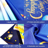 12pcs Black Gold Happy New Year Tablecloth 54x108in 2026 Party Decor