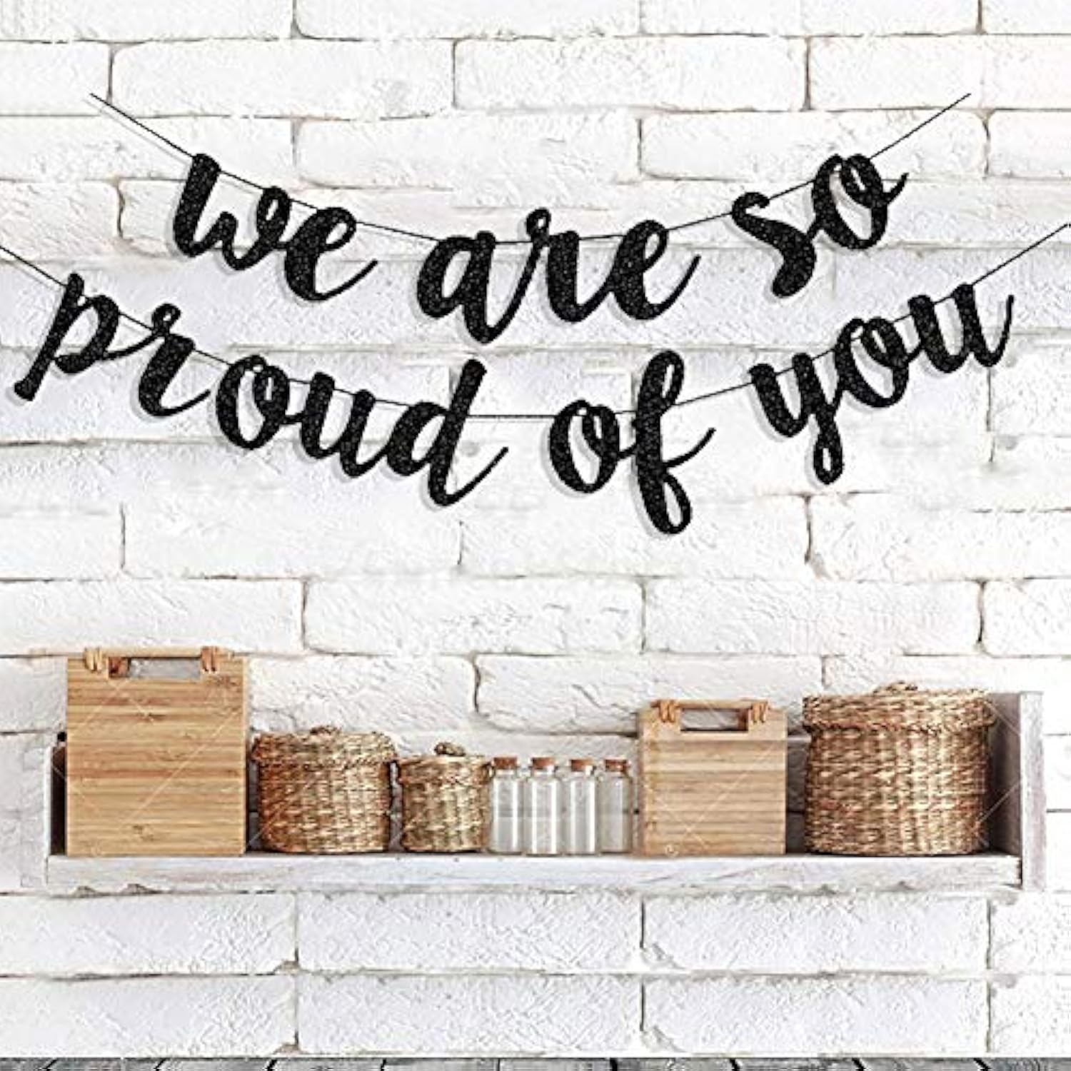 Black We Are So Proud Of You Banner For 2025 Graduation Party Decorations, Class Of 2025 Graduation Decor High School Graduations College Grad Party Decorations Supplies