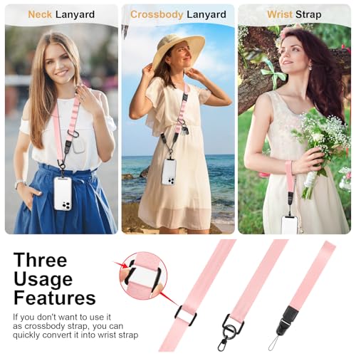 Adjustable Crossbody Phone Lanyard, Universal Phone Wrist Strap and Phone Neck Strap with Tether Tab, Phone Lanyard with Quick Release, Suitable for