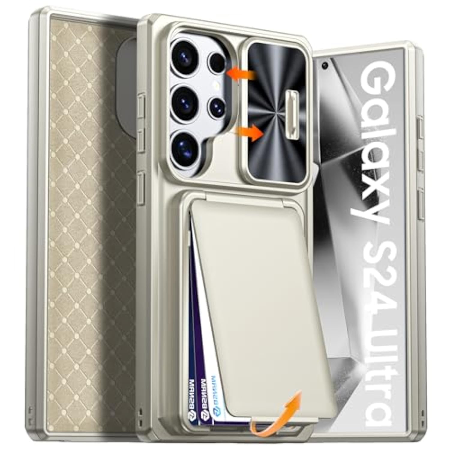 Samsung Galaxy S24 Ultra Rugged Heavy Duty Phone Case with RFID Blocking and Card Holder