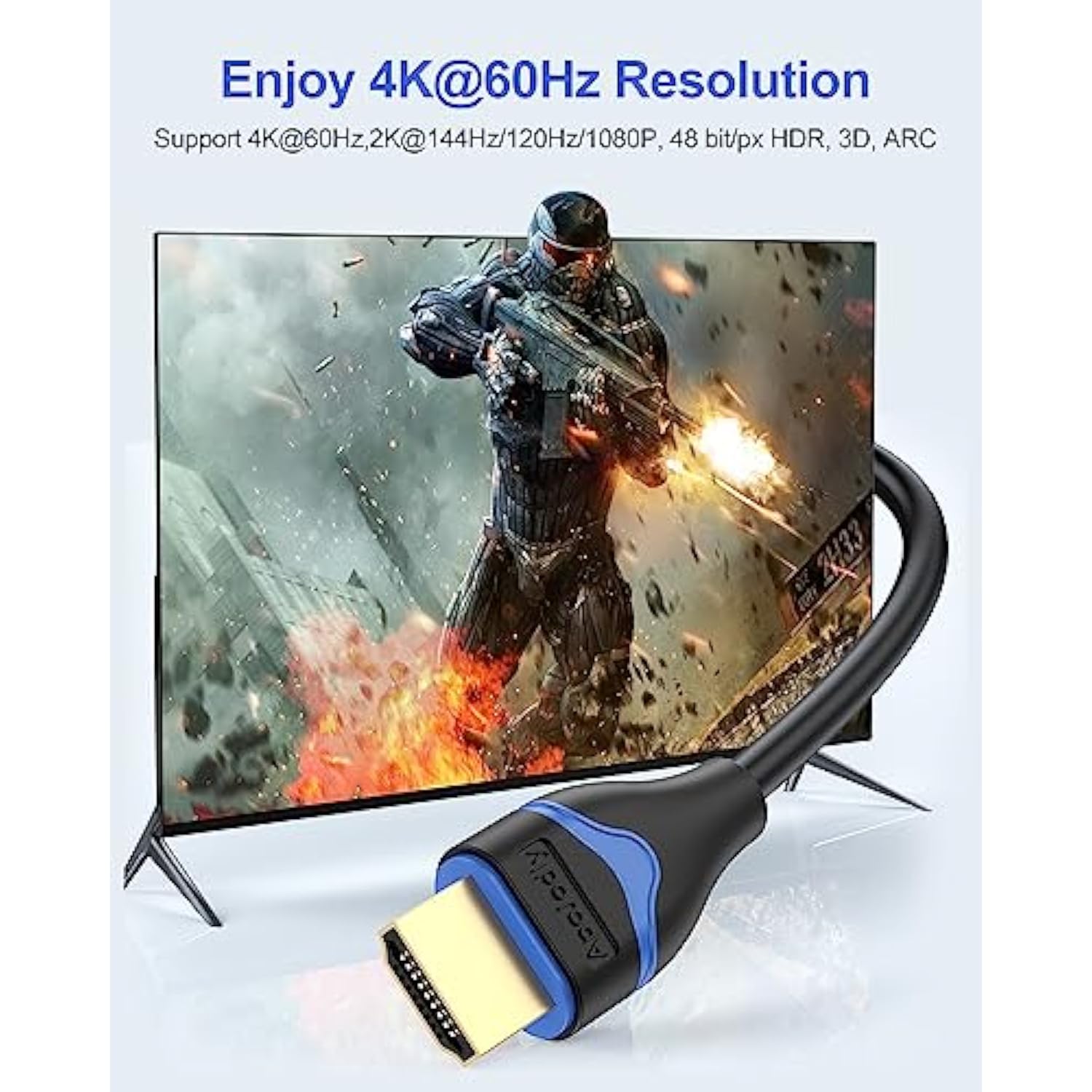 4K Short Hdmi Cable 6 Inch, Hdmi Cord 0.5Ft High Speed Hdmi To Hdmi Cable 2.0(