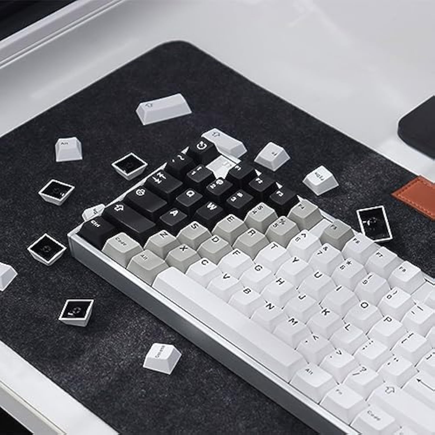 Black White Gradient Keycaps Set Cherry Profile Doubleshot Custom Keycaps 121