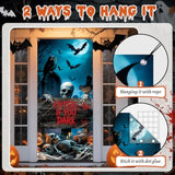Halloween Door Cover 79x35 Inch Scary Graveyard Banner Haunted House Decor