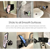 Universal Mirror Shower Phone Holder, Multidirectional Dual 360 Degree Rotating Suction Cup Phone Wall Mount Stand, Tiktok Youtube Vlog Video Recording Kit, Airplane Travel Essentials Accessories