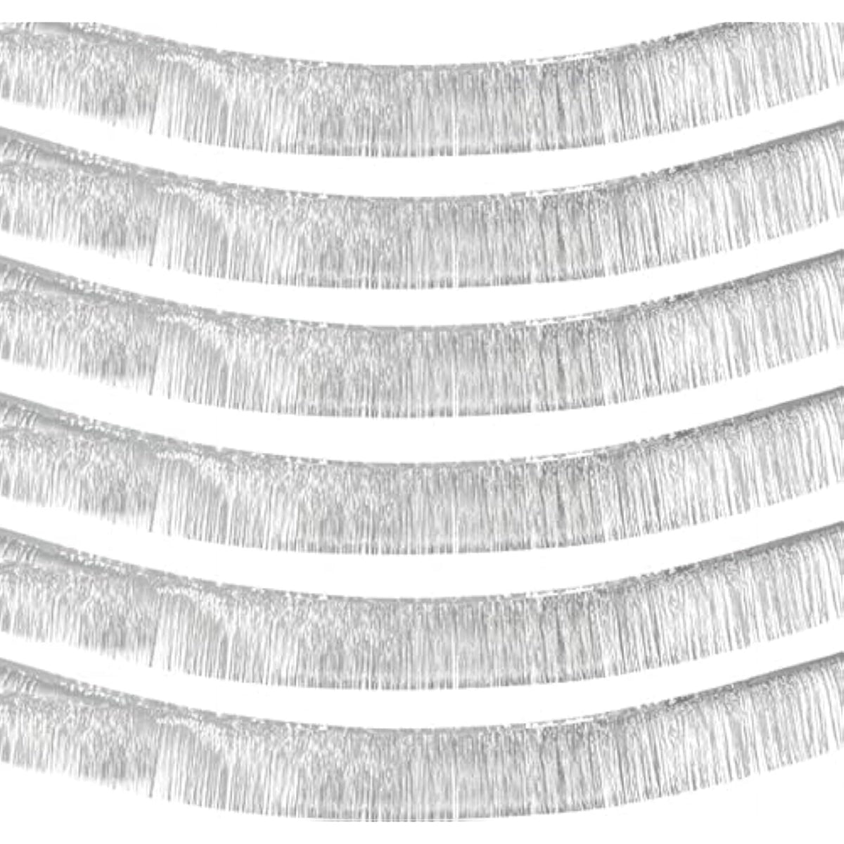 10 Pack 10 Feet Silver Foil Fringe Garland Metallic Tinsel Streamers Banner Wall Hanging Curtain Backdrop For Parade Floats, Bachelorette, Wedding, Birthday, Valentine'S Day Party Decorations