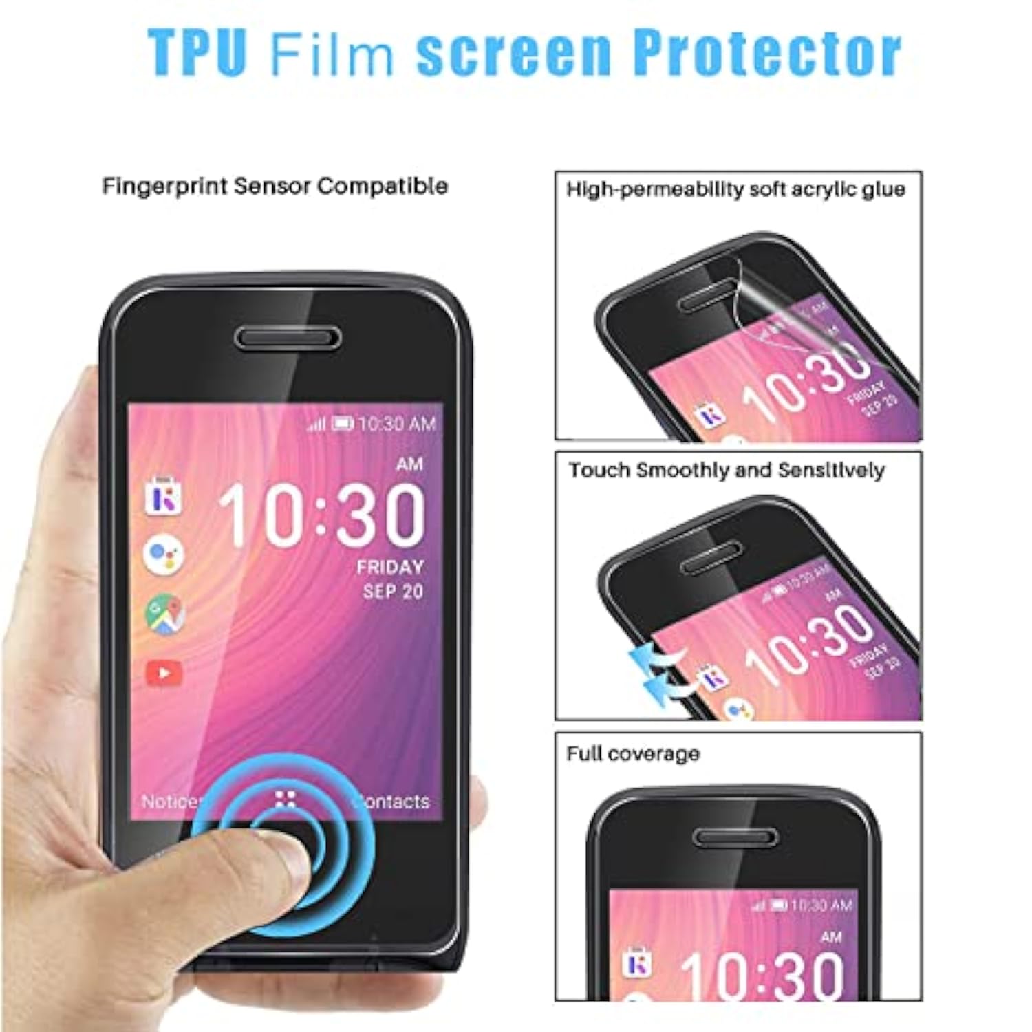 (3 Pack For Tcl Flip 3 2024 Screen Protector (Pet), [Hd Clarity] Case Friendly Anti-Scratch, High Definition Clear Shield (Pet)