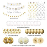 Gold Birthday Decor Kit – Banner & Balloons for 16th to 70th Party Celebration Supplies