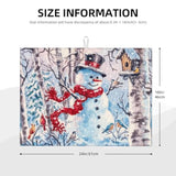 Merry Christmas Snowman Dish Drying Mat 18"X24" For Kitchen Counter, Absorbent Microfiber Dishes Draining Pad Rack Mats Fast Dry Kitchen Accessories