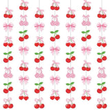 Cherry Party Decorations Pink Bow Hanging Banners Garland Cherry On Top Baby Shower Decorations Cutouts Ribbon Streamers For Berry Birthday Bridal Engagement Bachelorette Wedding Party Decor